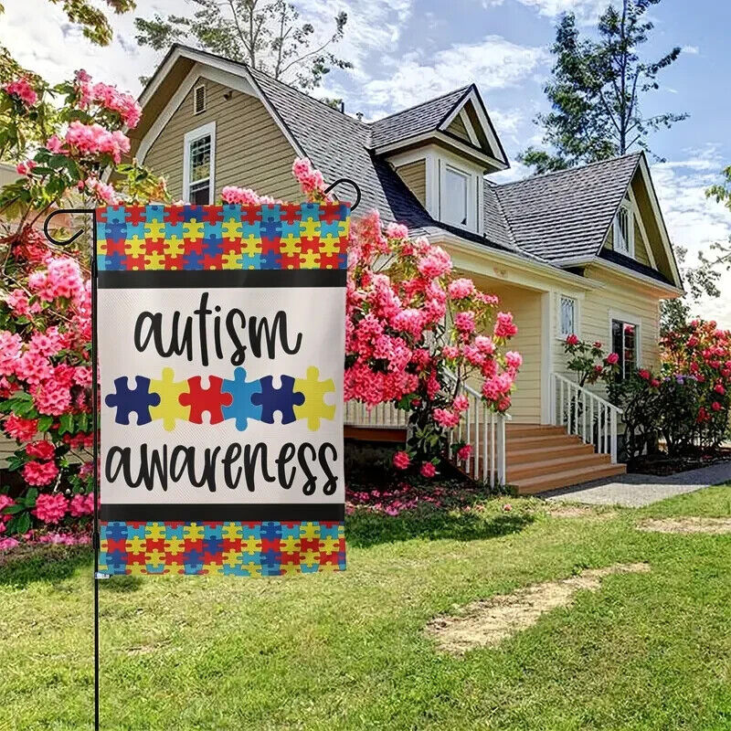 Autism Awareness Inspirational Support Garden Flag Double Sided 12.5" x 18" NEW! Home & Garden:Yard, Garden & Outdoor Living:Décor:Flags Cozy Home Treasures